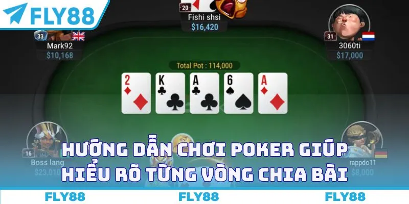 Hướng dẫn chơi Poker giúp hiểu rõ từng vòng chia bài