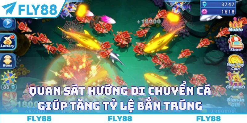 Quan sát hướng di chuyển cá giúp tăng tỷ lệ bắn trúng